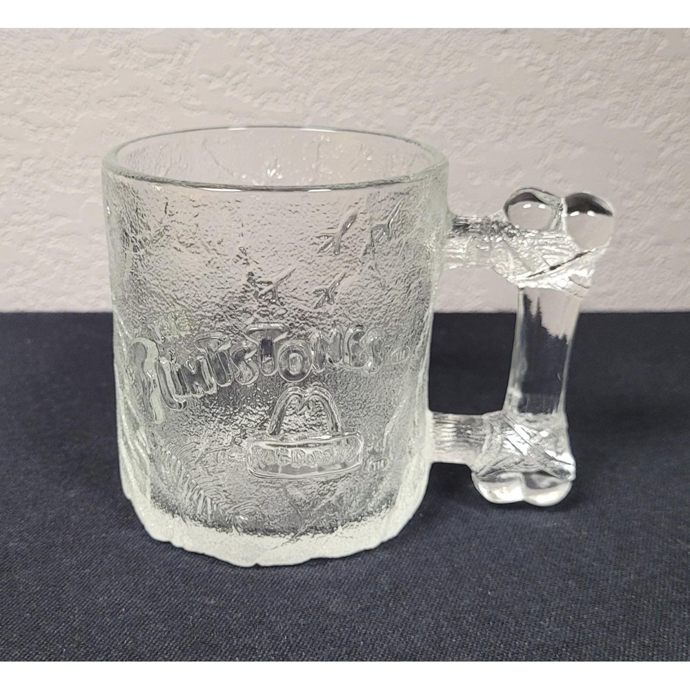 Vintage 1993 McDonald's "The Flintstones" Pre Dawn Promotional Glass Mug